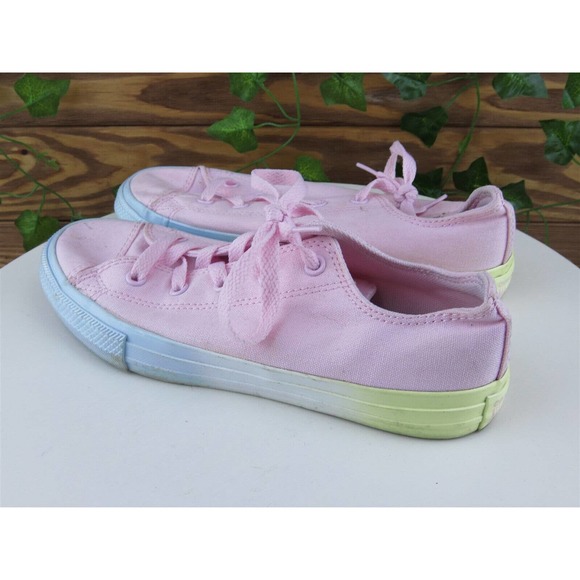 Converse All Star Size 4 Shoes Girls Youth Sneaker Pink Textile Lace Up - Picture 8 of 10